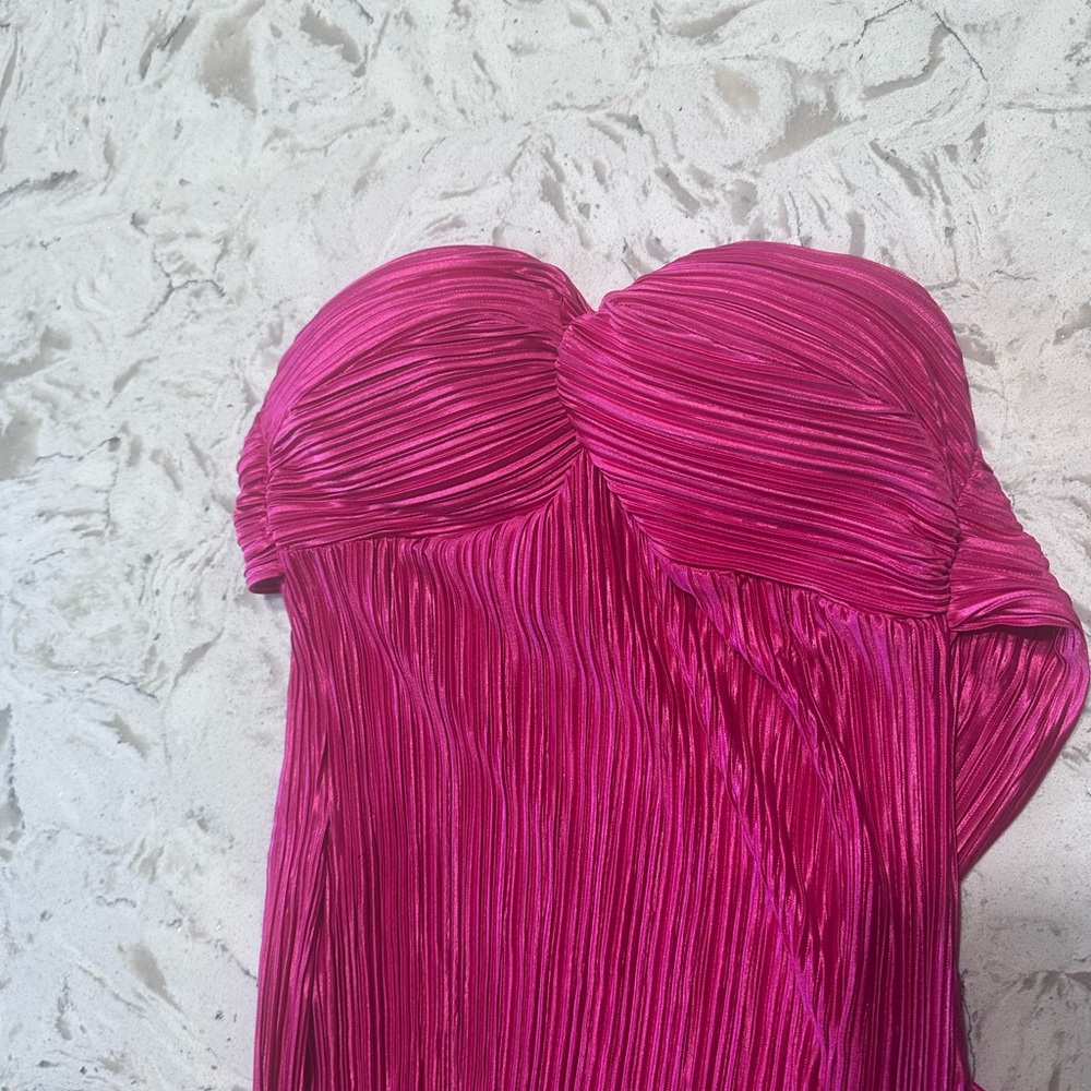 Fashion Nova Fuchsia Strapless Pleated Maxi Dress | Size Small | NWT